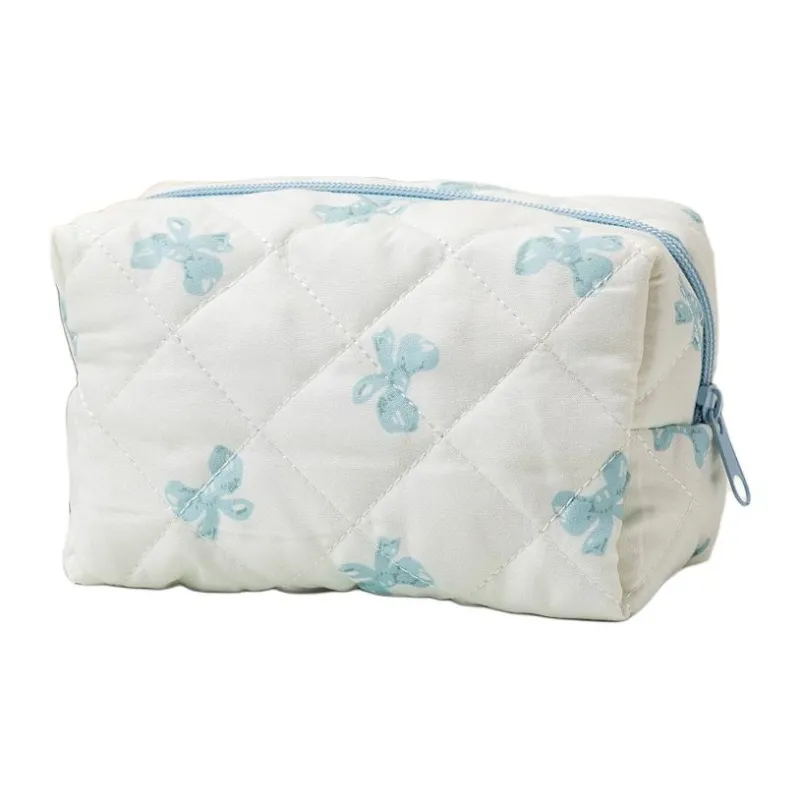 ZHIYIN Bowknot Square Portable Skincare Storage Bag Large Capacity Travel Toiletry Bag Make up Tools-7