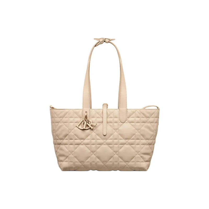 DIOR Toujours Cow Leather Native Bag, One Shoulder Handbag Medium Size Women's Pink Beige-1