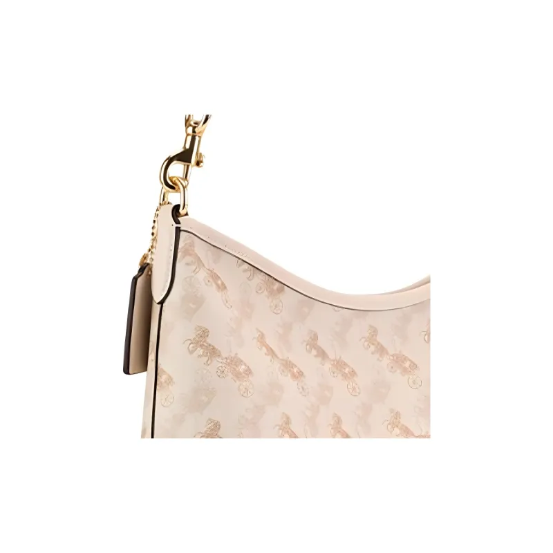 COACH LAUREL Canvas With Leather Shoulder Bag Tubas Women's Milk White-4
