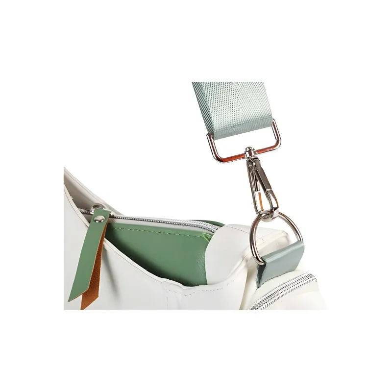 VICTOR PU Travel Bag Unisex White & Jade Lotus White-3