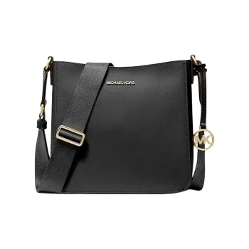 MICHAEL KORS Jet Set Travel Coated Canvas Single Compartment Crossbody Bag Trumpets Women's Black