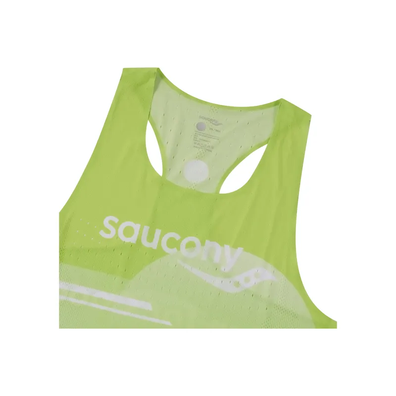 Saucony Tank Top Unisex Geometric Yellow Green Combo-2