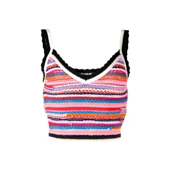 DSQUARED 2 Striped Crochet knit Vest