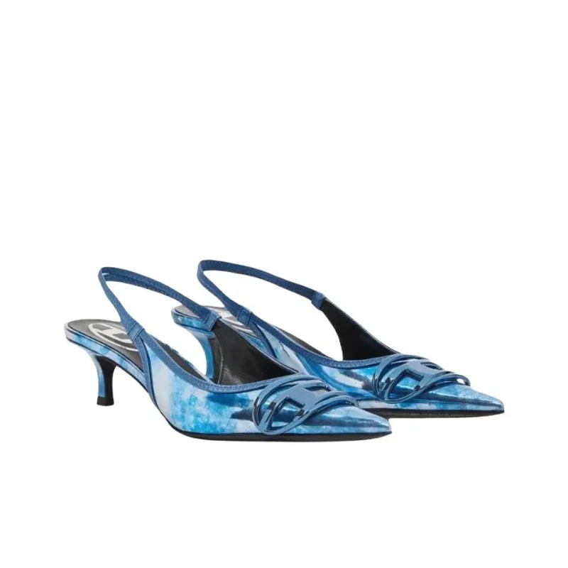DIESEL D Venus Slim Heel High Heels 4cm Women's Blue-2