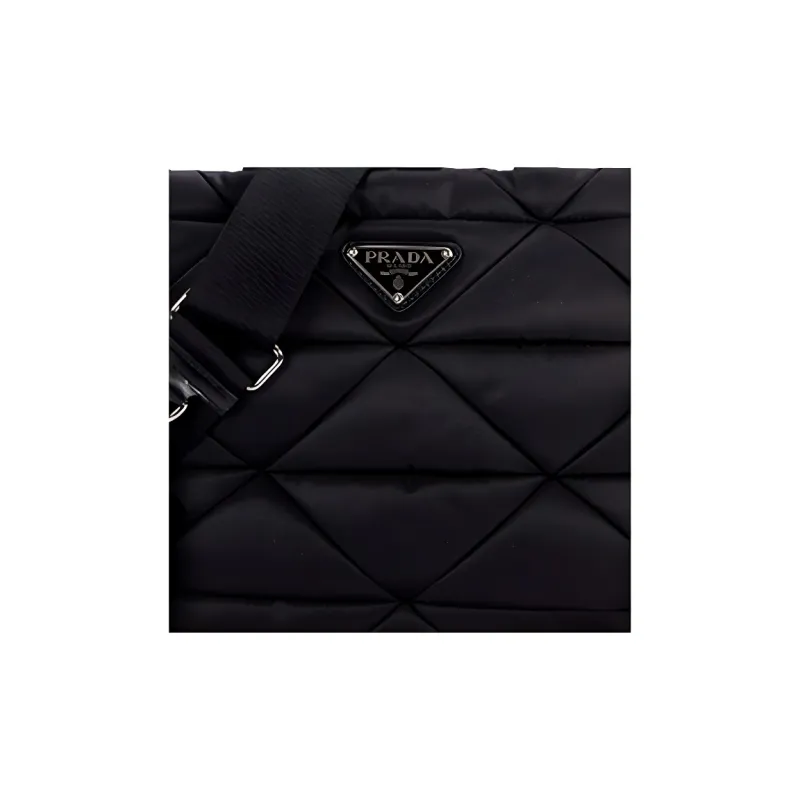 PRADA Filled Nylon Tote Bag, Shopping Bag, Shoulder Bag, Crossbody Bag, Handbag Women's Black-3