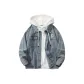 Blue Coat+White Sweatshirt