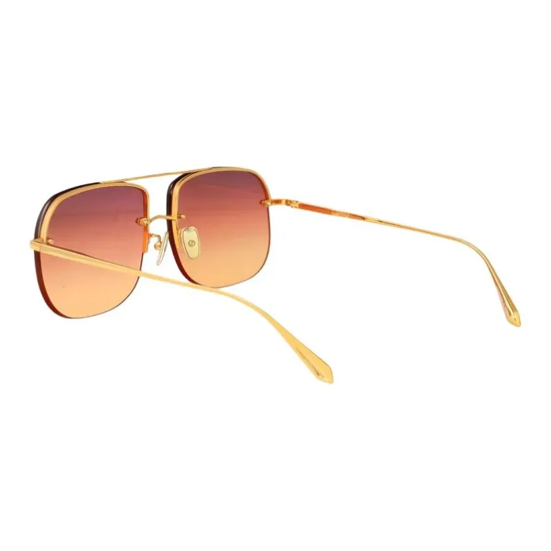 Linda Farrow Titanium Aviator Sunglasses Women's Gold-2
