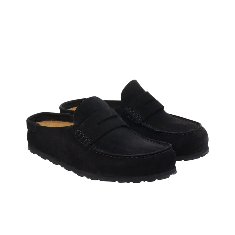 Birkenstock Naples Rubber Sole Abrasion Resistant Closed Toe Slippers Unisex Black Narrow-3