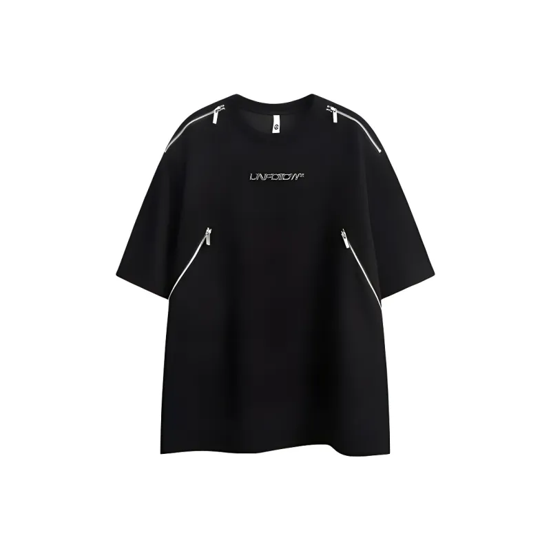 TONYBEAR Casual Fashion Trend Premium Texture Black White Color Scheme Print Elbow Length Sleeved Men's-0