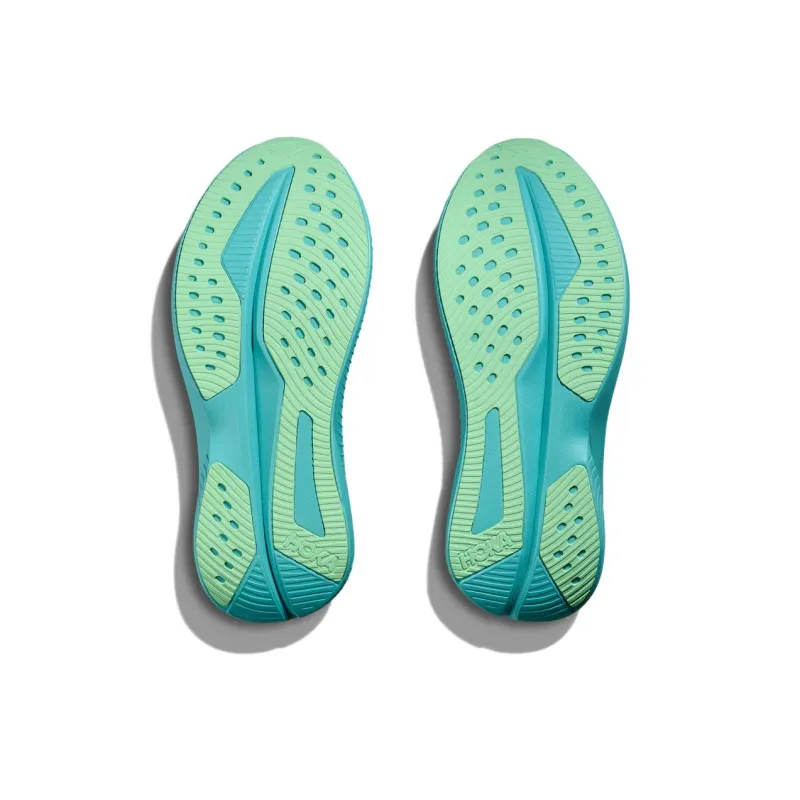 HOKA ONE ONE MACH 6 Anti Slip Wear Resistant Low Top Running Shoes Women's White Cyan-3