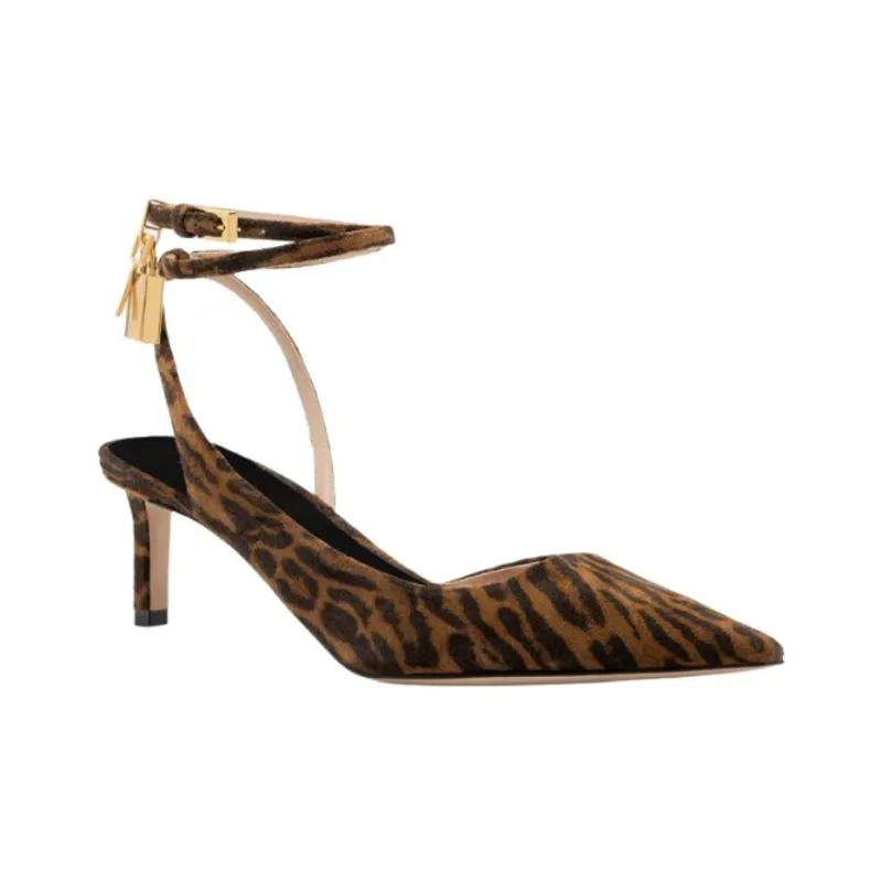 TF Slim Heel High Heels 5.5cm Women's Brown-2