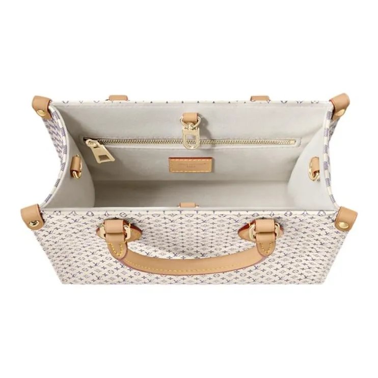 LOUIS VUITTON ONTHEGO Calfskin Tote Bag, Shopping Bag, Handbag Trumpets Women's Sky Blue-3
