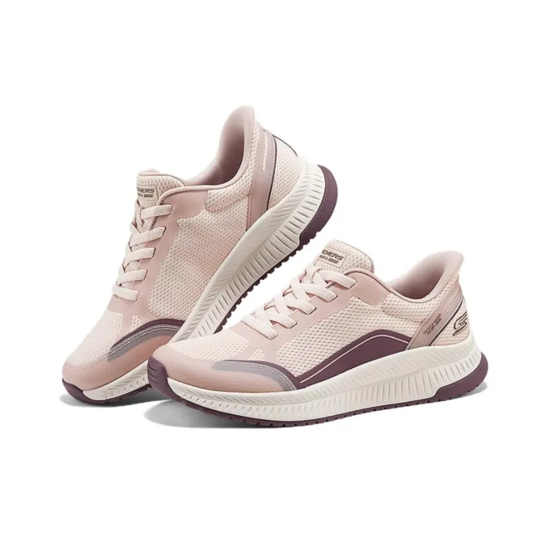 Skechers Low Top Lace Up Anti Slip Wear Resistant Low Top Casual Shoes Women's Pink-2