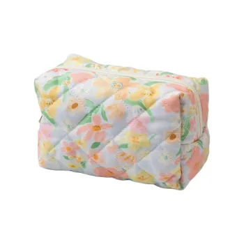 ZHIYIN Travel Floral Skincare Storage Bag, Small Floral Storage Portable Wash Bag For Women's Make up Tools