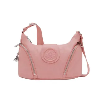 Kipling Fabric Shoulder Bag Trumpets Women's Rose Pink/Mystic Beige/Mystic Black Rose Mystic Gold