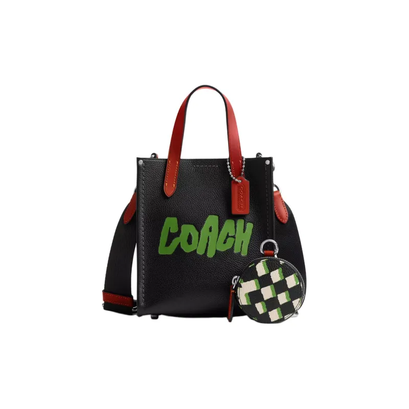 COACH Relay Leather Tote Bag, Shopping Bag, Shoulder Bag, Crossbody Bag, Handbag Trumpets Men's Black Multicolor-0