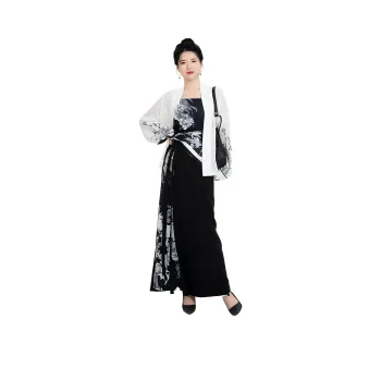 Weaving Division Hanfu Women's Three piece Set Aircraft Sleeves + Bandeau + Spiral Skirt