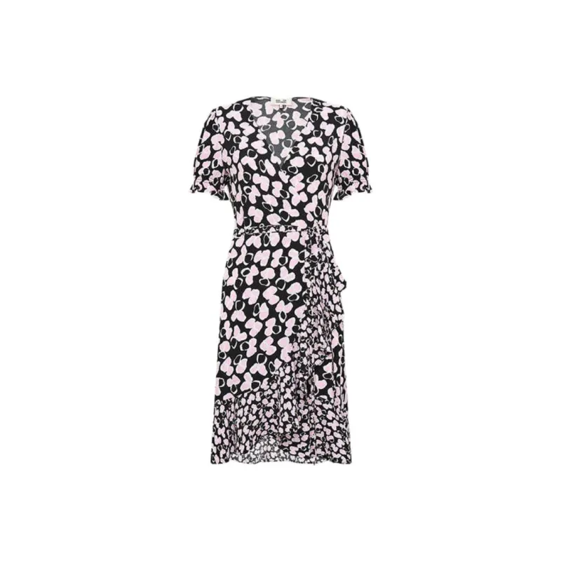 Diane Von Furstenberg SS25 Short Sleeved Dress Women's Black-0