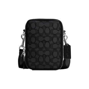 COACH Stanton Fabric With Cow Leather Shoulder Bag Crossbody Bag Men's Black