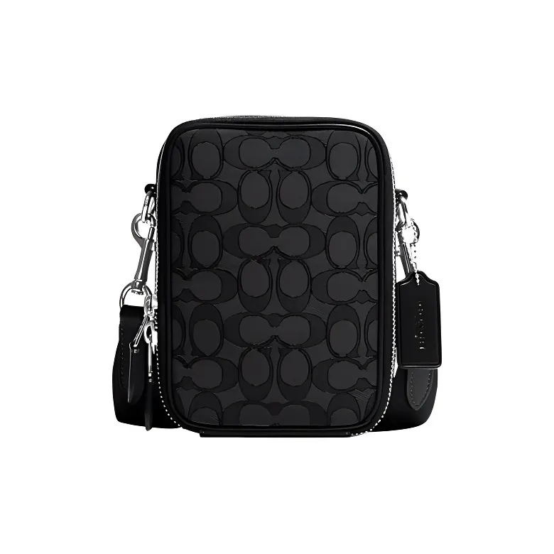 COACH Stanton Fabric With Cow Leather Shoulder Bag Crossbody Bag Men's Black-0