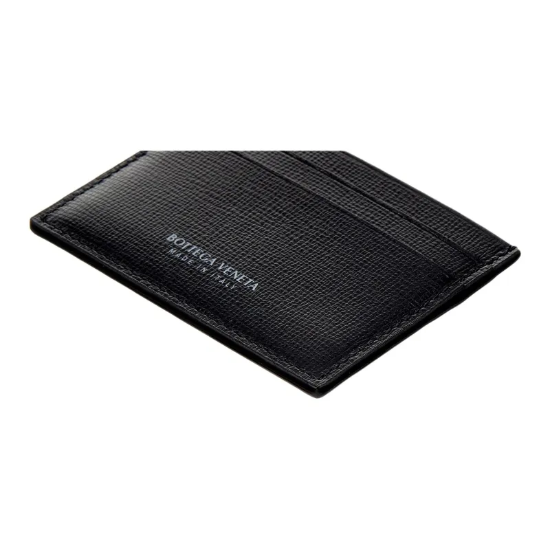 Bottega Veneta Grained Calfskin Card Holder Men's Black-4