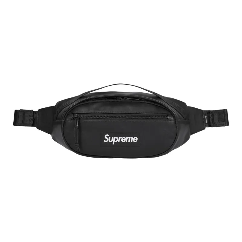 Supreme Cow Leather Fanny Pack Unisex Black-0