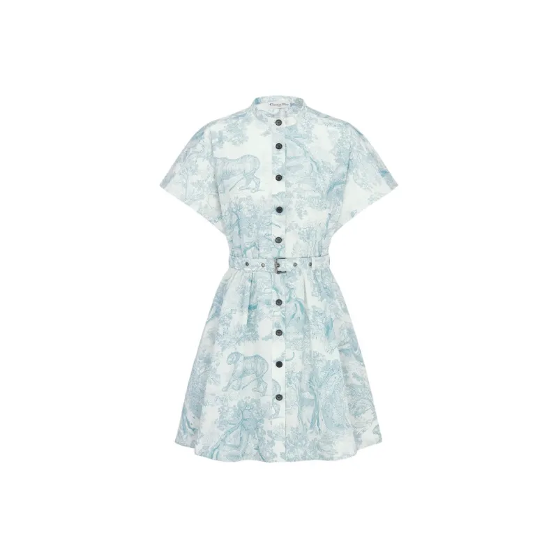 DIOR Dioriviera Short Sleeved Dress Women's Lily Of The Valley Green-0