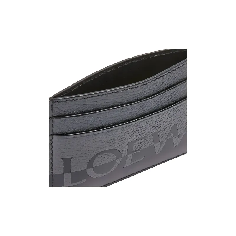 LOEWE Cow Leather Card Holder Unisex Anthracite & Black-3