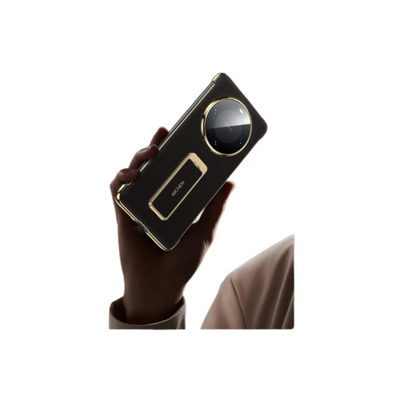 IMCHEN Leather Material Wristband Stand Phone Cases For Huawei Mate60/Mate60Pro/Mate60Pro+ Solid Color Quiet Luxury-1