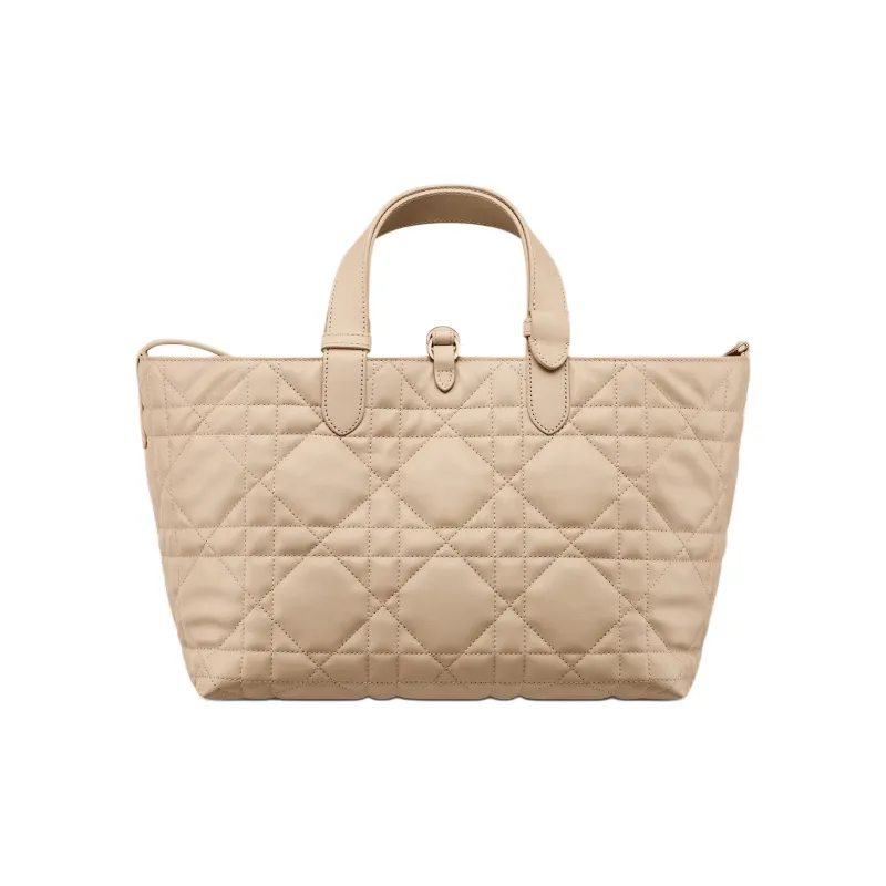 DIOR Toujours Cow Leather Native Bag, One Shoulder Handbag Medium Size Women's Pink Beige-4