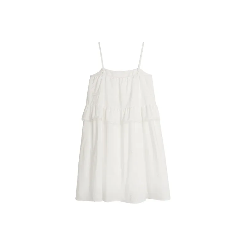 ELLE Slip Dresses Women's White-0