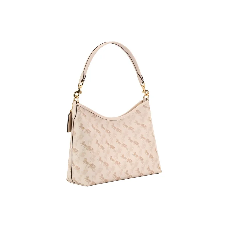 COACH LAUREL Canvas With Leather Shoulder Bag Tubas Women's Milk White-1