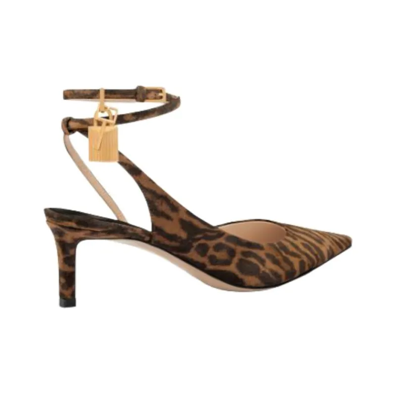 TF Slim Heel High Heels 5.5cm Women's Brown-3