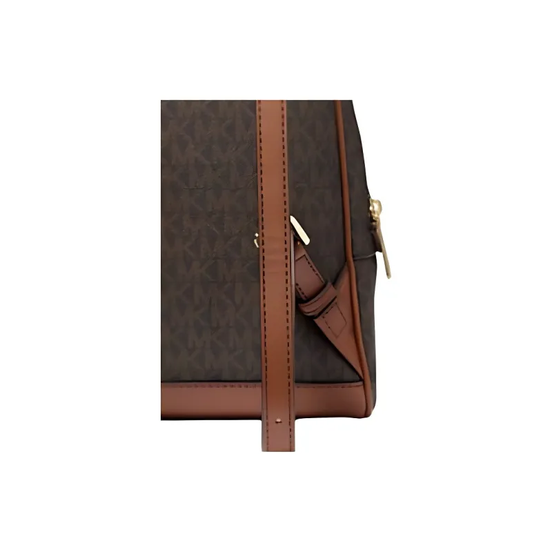 MICHAEL KORS Rhea Coated Canvas Backpack Medium Size Women's Brown-4