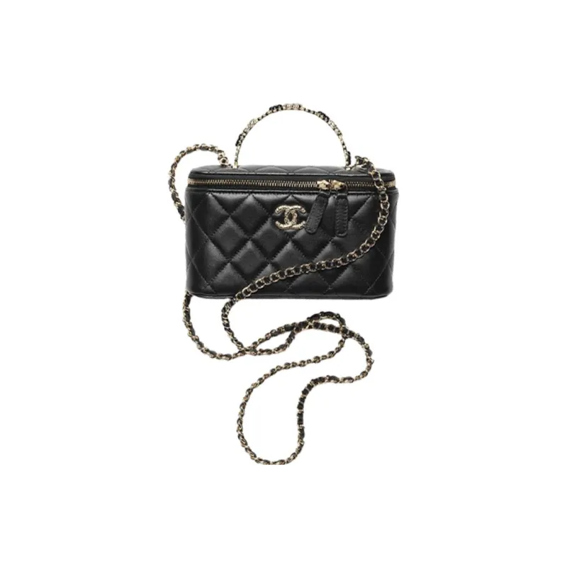 CHANEL Lambskin Cell Phone Pouch, Flap Bag, Shoulder Bag, Crossbody Bag, Handbag Women's Black-0