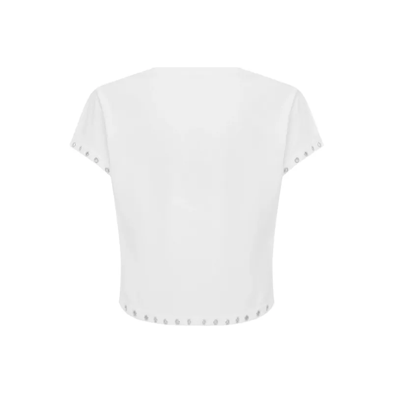 With Jean T Shirts Women's White-1