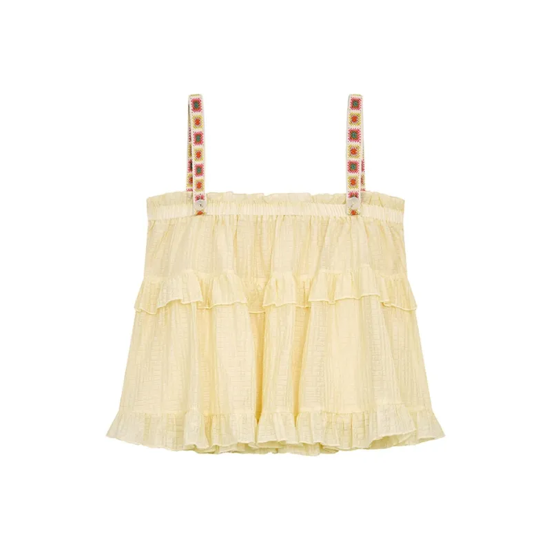 ELF SACK Chiffon Shirts Women's Lightweight Yellow-1