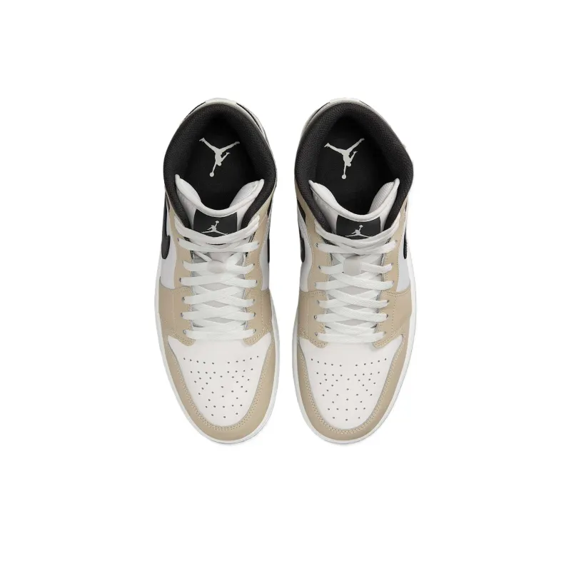 Jordan Air Jordan 1 Mid Top Vintage Basketball Shoes Men's Rattan Yellow-3