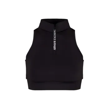 ARMANI EXCHANGE Branded Zip Puller Cropped Tank Top