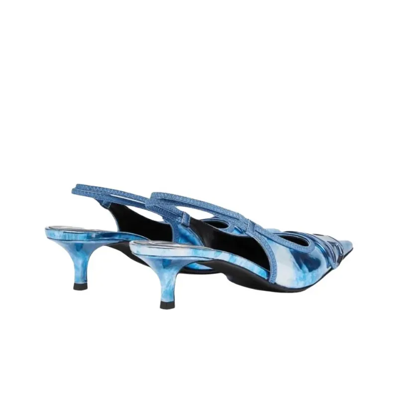 DIESEL D Venus Slim Heel High Heels 4cm Women's Blue-3