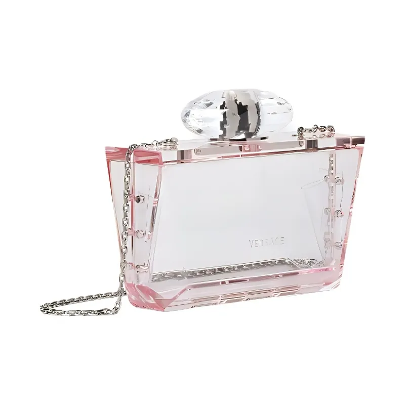VERSACE Acrylic Shoulder Bag Clutch Women's Pink-1