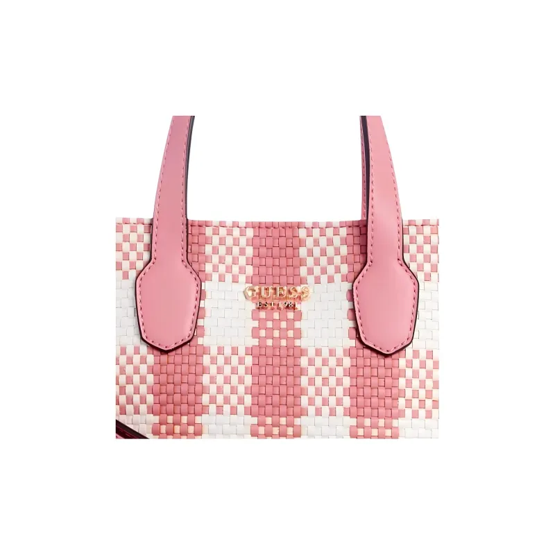 GUESS Artificial Leather Tote Bag, Shopping Bag, Shoulder Bag, Crossbody Bag, Handbag Mini Women's Pink-4