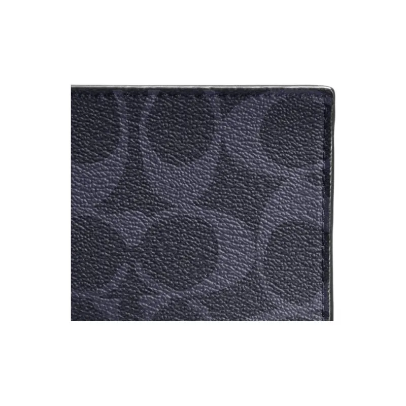COACH Coated Canvas Wallet Mini Men's Midnight Blue-2