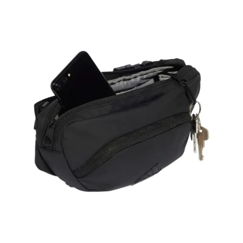DECATHLON Adidas Double Pockets Fanny Pack Unisex Black-3