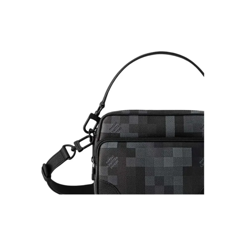 LOUIS VUITTON Nil Damoflage Black Coated Canvas Shoulder Bag, Crossbody Bag, Handbag Men's Black-4