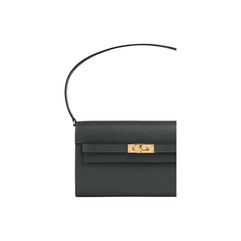 HERMES Kelly To Go Evercolor Calfskin Shoulder Bag Women's Green-3
