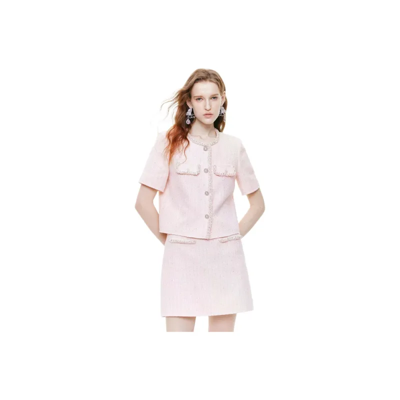 COCOON Two Piece Skirt Sets Women's Pink Orange-0