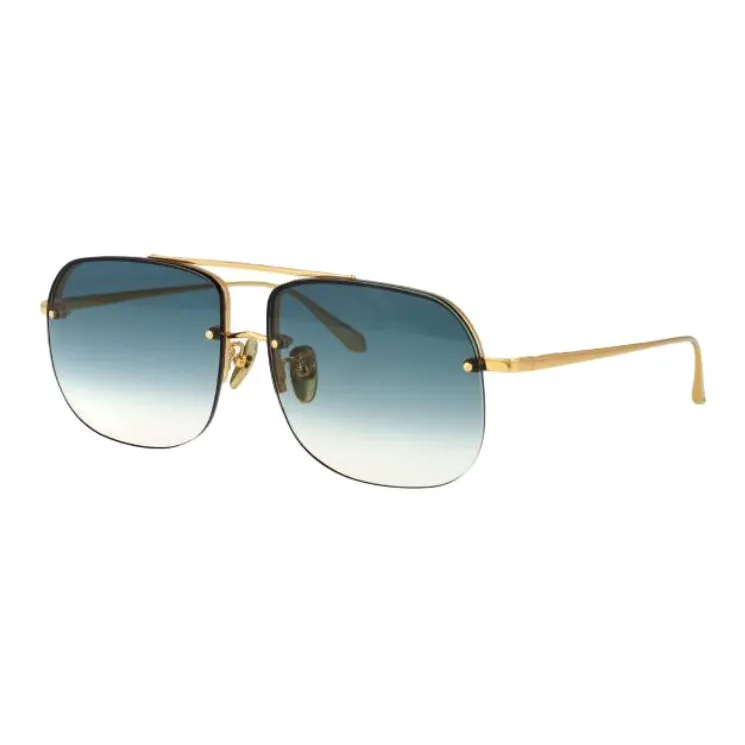 Linda Farrow Titanium Aviator Sunglasses Men's Gold-0