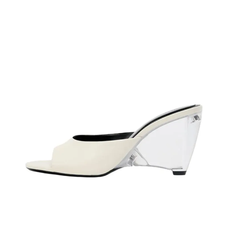 ZARA Abrasion Resistant Slide Slippers Women's Light Beige Yellow-0