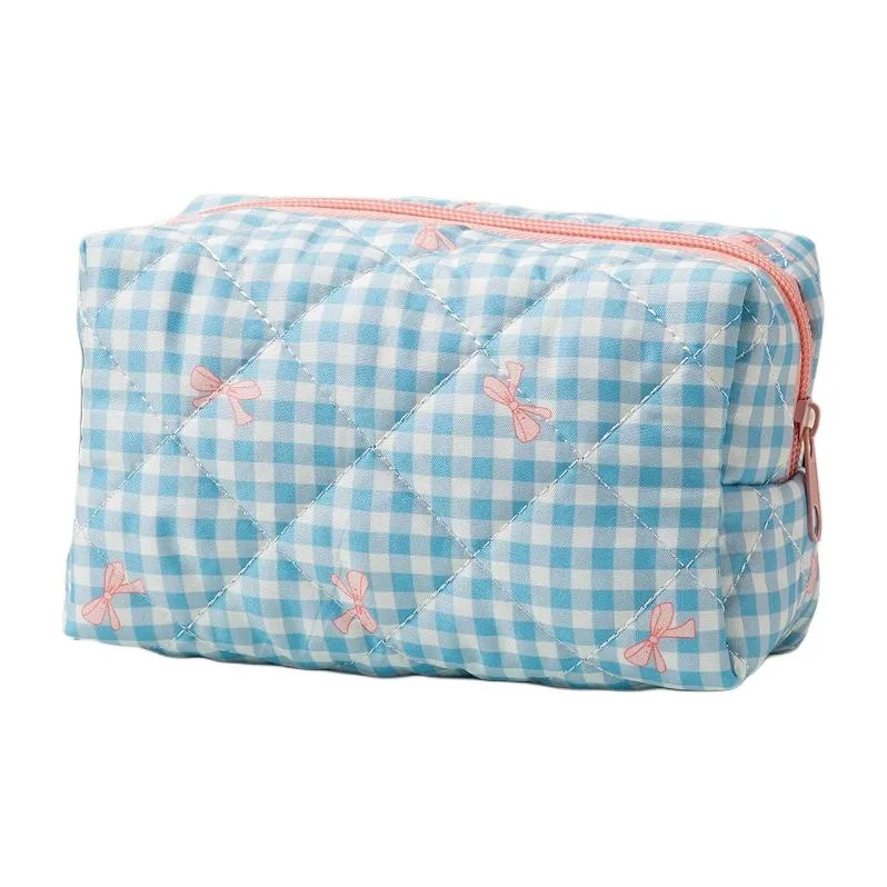 ZHIYIN Bowknot Square Portable Skincare Storage Bag Large Capacity Travel Toiletry Bag Make up Tools-3